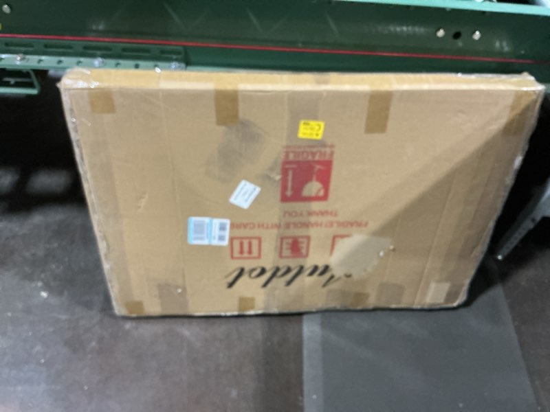 Condition photo showing Good Condition for Black Decorative Mirror for Wall Decor, 24" x 36" Large Elegant Living Room Mirror with Irregular and Rectangular Metal Frame, Contemporary Bathroom Mirror Above Sink Black 36"L x 24"W