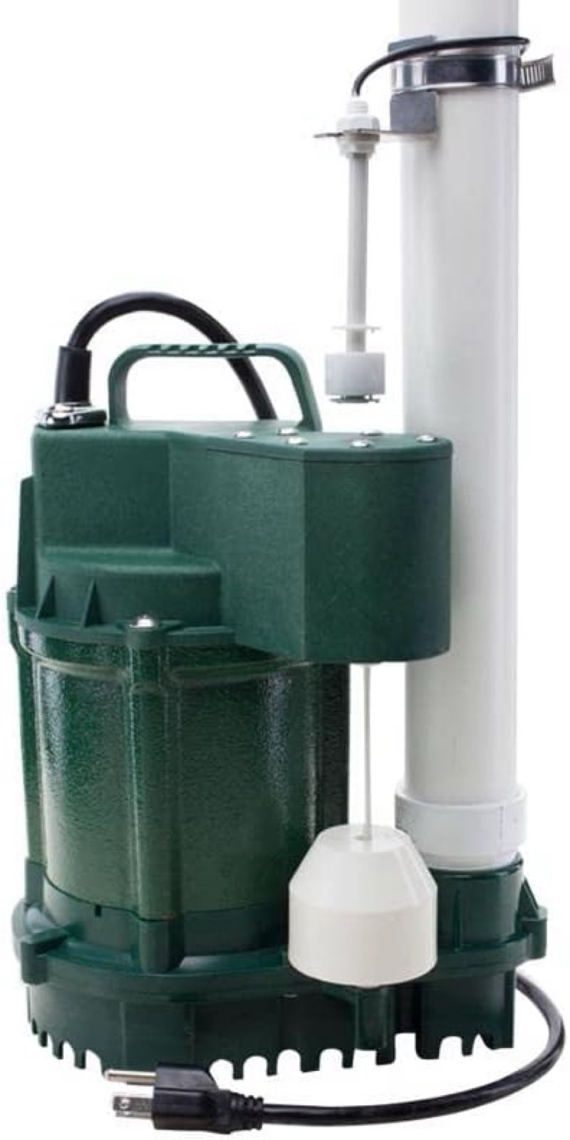 zoeller submersible sump pump - 3/4 hp, cast iron construction - 80 gpm basement sump pump with dual switch protection (1099-0001)
