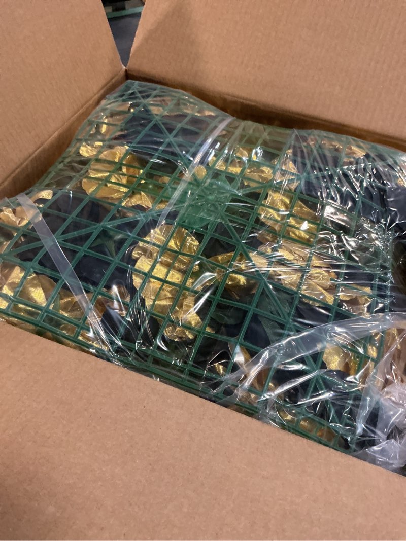 Condition photo showing Good Condition for Artificial Flower Panels Rose Black Gold 15 * 15inch -12Pack 3D Floral Wall Backdrop for Party Stage Event Party Gothic Live Streaming Photography Anniversary Background Arrangement Decor Black Gold- 12pcs 15inch