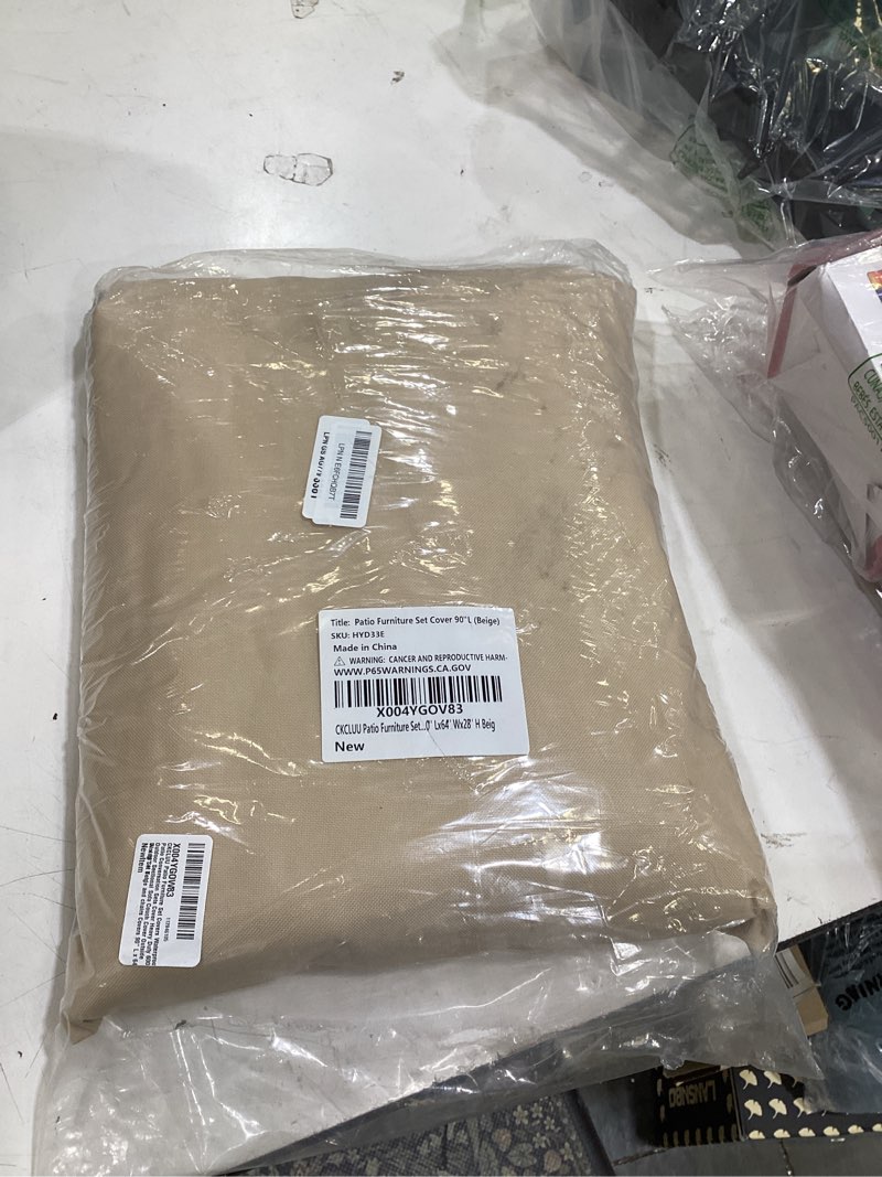 Condition photo showing Good Condition for patio furniture set covers waterproof patio conversation sets cover heavy duty 600d outdoor sectional sofa couch cover outside dining set table and chairs covers 90" l x 64" w x 28" h beige rectangular 90" l x 64" w x 28" h beige 600d