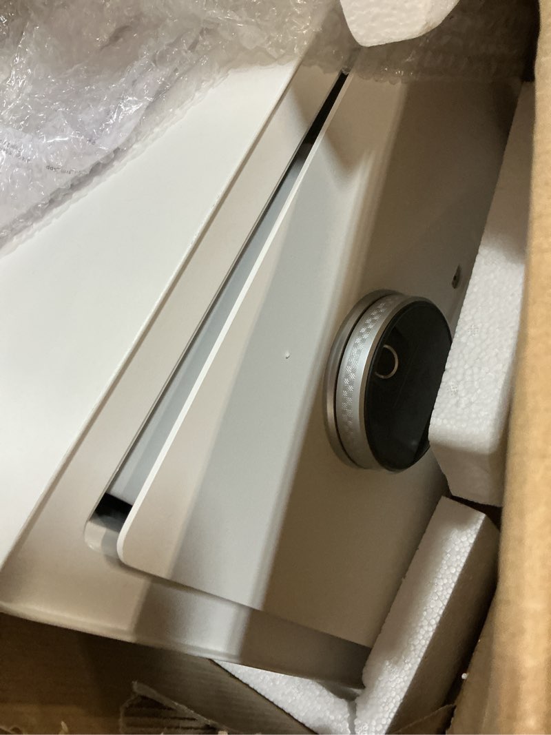 Condition photo showing Good Condition for missing  key)goldenkey luxury jewelry safe with fingerprint&keypad lock, document safe with soft velvet lining, removable shelf, high security white-1.6 cu.ft fingerprint