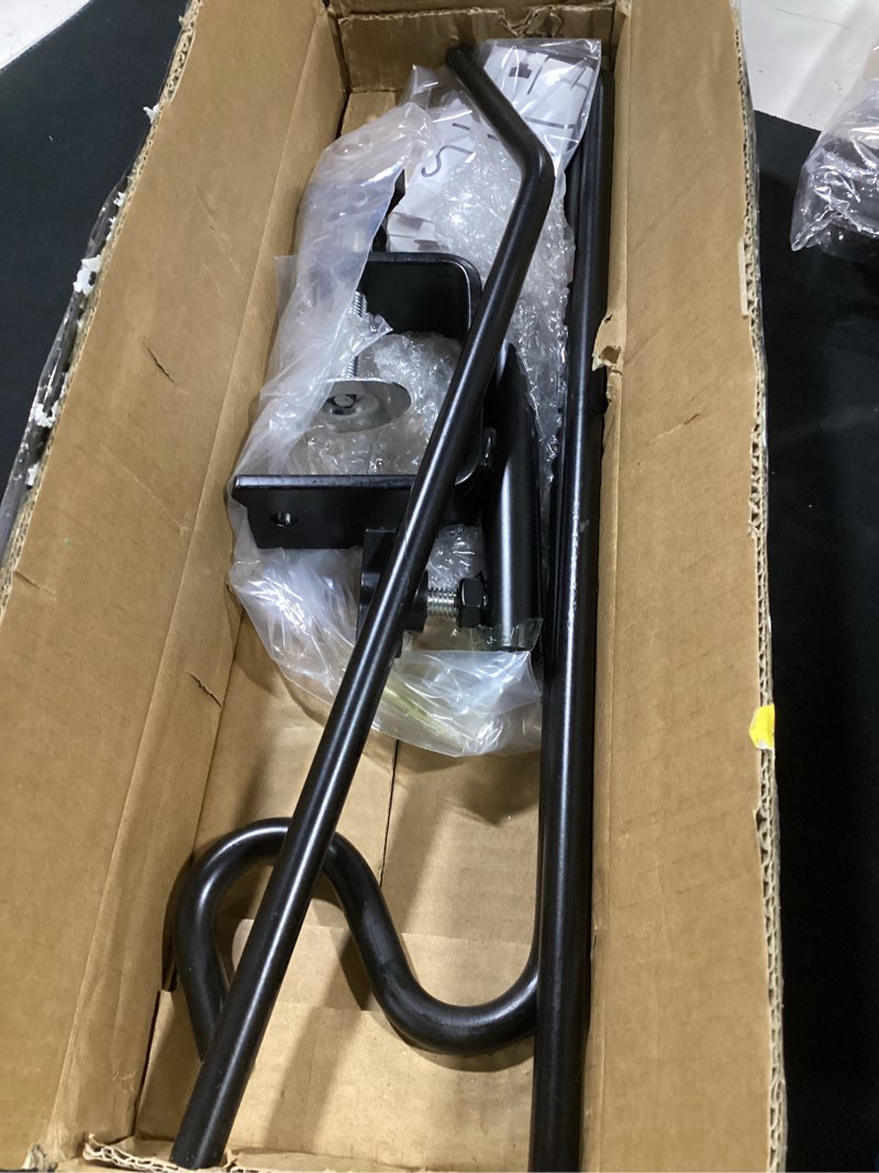 Condition photo showing Good Condition for erytlly heavy duty deck hook, extensible and adjustable deck hook with 2" non slip horizontal clamp for hanging bird feeder, plants, suet baskets,wind chimes,lanterns and more