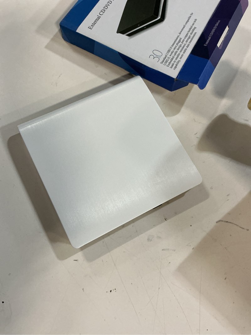 Condition photo showing As Is for External CD/DVD Drive for Laptop, Type-C CD/DVD Player USB 3.0 Portable Burner Writer Reader Compatible with Mac MacBook Pro/Air iMac Desktop Windows 7/8/10/XP/Vista(White)