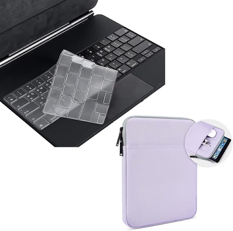 Ultra Thin Keyboard Cover with Tablet Sleeve Case for Apple 13" iPad Air M2(2024) & iPad Pro M2 12.9 inch 2022 2021 2020 Release with Magic Keyboard(6th 5th 4th Gen)
