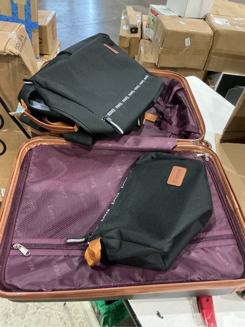 Condition photo showing Good Condition for carry on luggage set 22x14x9 airline approved luggage sets 3 piece,suitcases with wheels,abs hard case luggage with tsa lock spinner wheels(20 inch,bp/tb) black