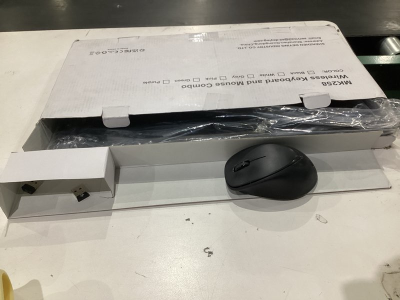 Condition photo showing Good Condition for Wireless Keyboard and Mouse Combo, Full Size Silent Ergonomic Keyboard and Mouse, Long Battery Life, Optical Mouse, 2.4G Lag-Free Cordless Mice Keyboard for Computer, Mac, Laptop, PC, Windows Black