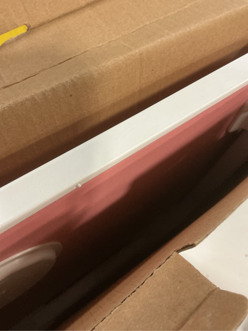Condition photo showing Good Condition for foldable lap desk, laptop bed desk, portable lap table, laptop bed table with cup holder & tablet slot & lifting handle for working writing drawing & eating - pink