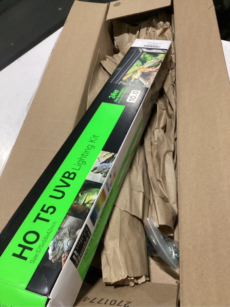 Condition photo showing Good Condition for T5 HO 10.0 UVB Light for Reptiles, 24W Light Fixture Combo Kit with Switchable 5.0 & 10.0 UVB Output, 22" Fluorescent Tube UVA UVB Reptile Light for Reptile Eco-Tanks and Aquariums 24 Watts