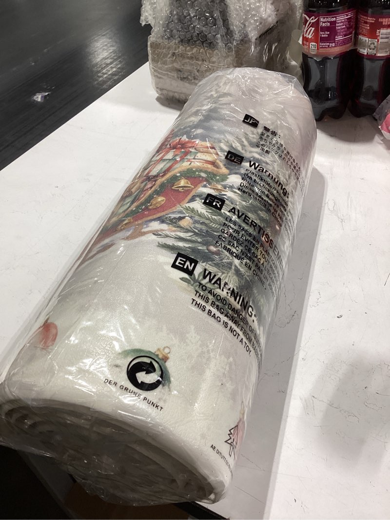 Condition photo showing New/Like New for Christmas Kitchen Rugs Sets of 2, Snowman - Santa’s Sleigh & Santa Claus - Christmas Tree Double-Sided Grey Print Anti Fatigue Kitchen Mat, Porch Decor Non Slip Door Mat 17x29 and 17x47 Inch Christmas Gray