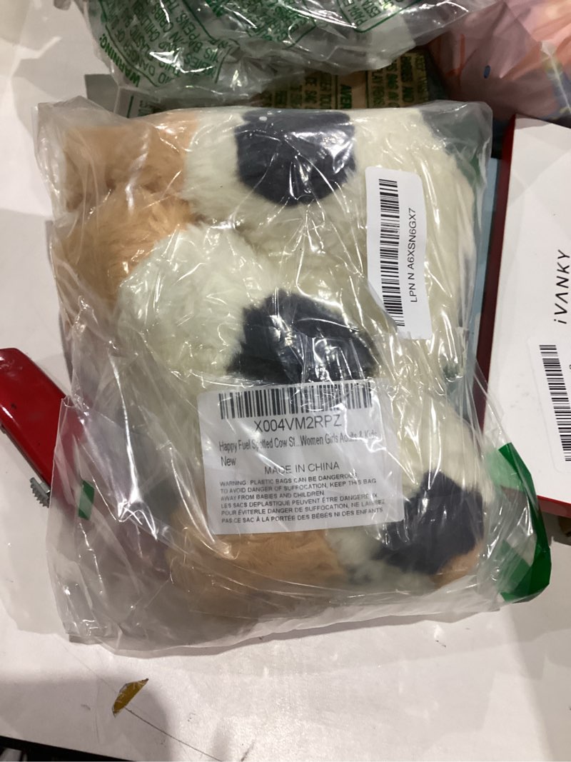 Condition photo showing New/Like New for Cow Microwavable & Weighted Stuffed Animals - 1.5 Lbs Unscented Heating Pad for Period Cramps Pain Relief and Anxiety, Cute Black Cow Plush Toys Gifts for Women Girls Adults and Kids by Happy Fuel Black Spotted Cow