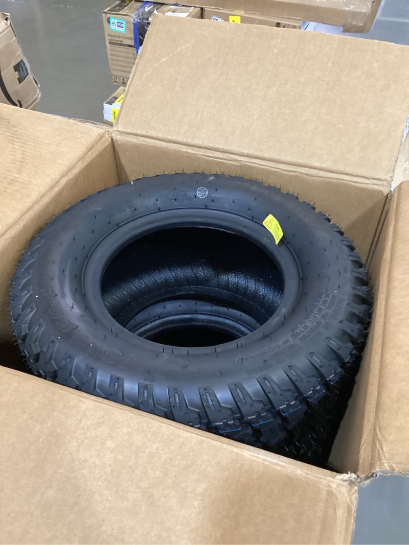 Condition photo showing As Is for maxauto 16x7.50-8 16x7.5x8 turf saver lawn mower tire 4ply, set of 2