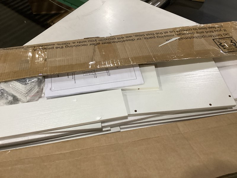 Condition photo showing Good Condition for 4FT Small Closet System with 3 Fabric Drawers, 48'' Closet Organizer System With 3 Adjustable Shelves, Flexible Built-In Clothes Garment Rack for Small Space, 48" L x 13" W x 71" H, White White 4FT