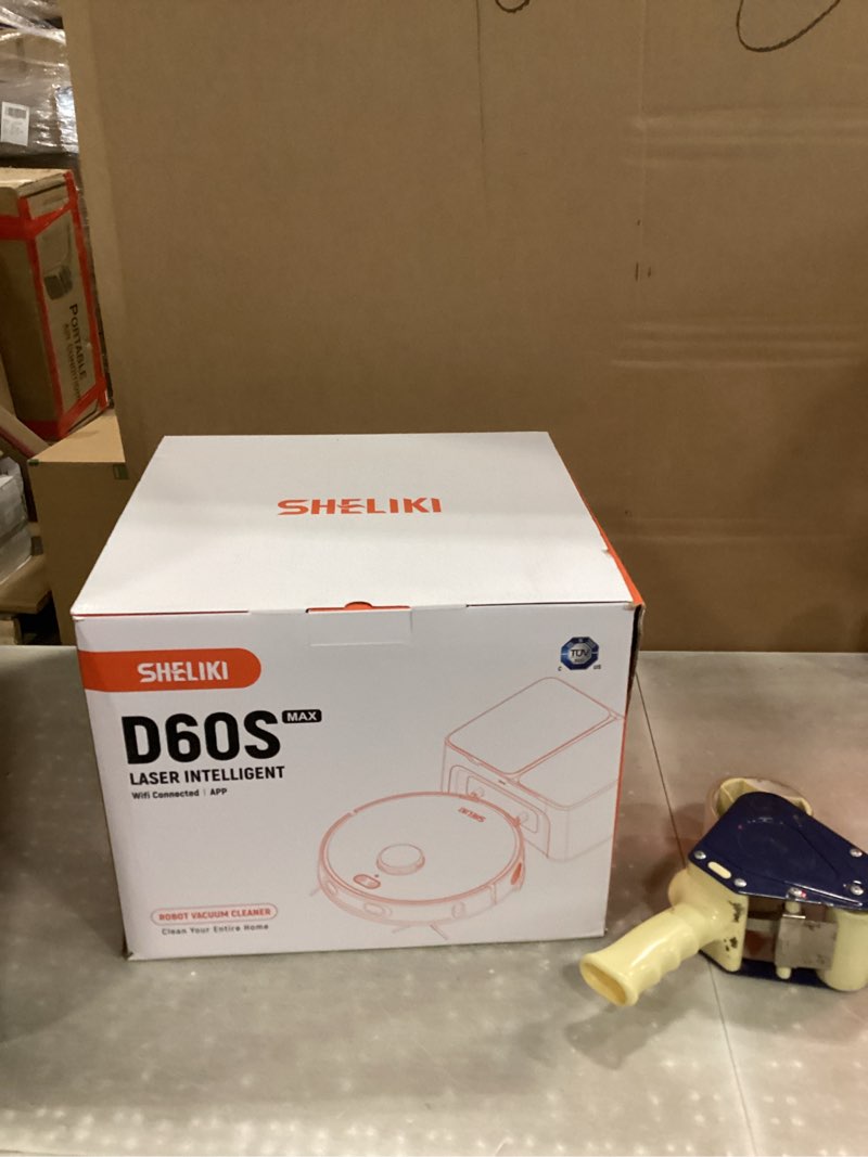 Condition photo showing As Is for robot vacuum and mop combo, mapping robotic vacuums cleaner with 75 days self-emptying, lidar navigation smart & strong suction, wifi/app/alexa/voice control, quiet for home pet hair hard floor carpet white
