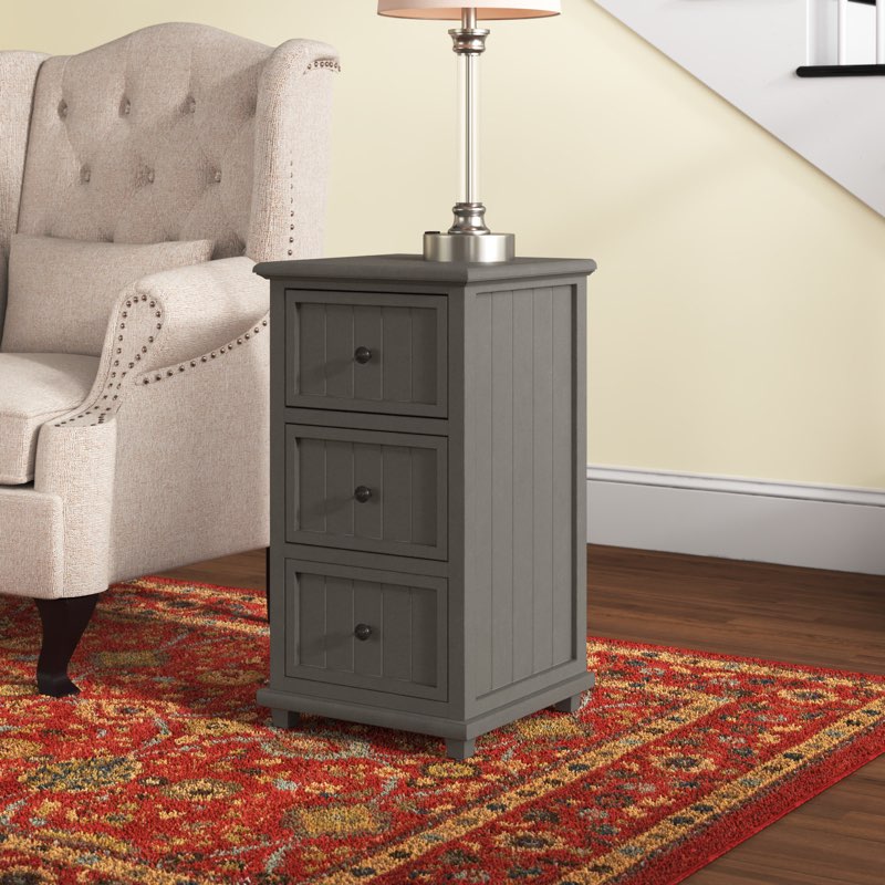 aniakudo 3 - drawer end table with storage
