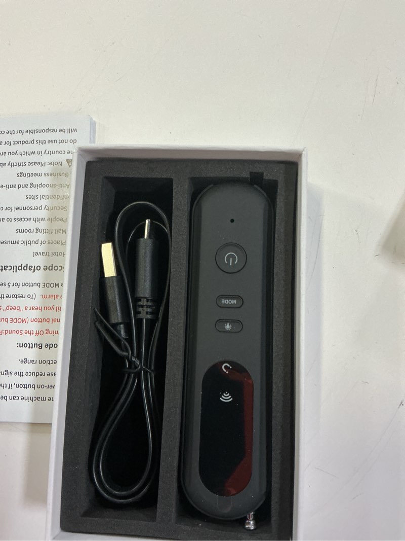 Condition photo showing Good Condition for hidden-camera-detectors-gps tracker detector-upgraded-bug detector & camera finder-anti-spy camera finder-mini rf signal scanner-portable spy device detector for travel, office/hotel/car/home-black