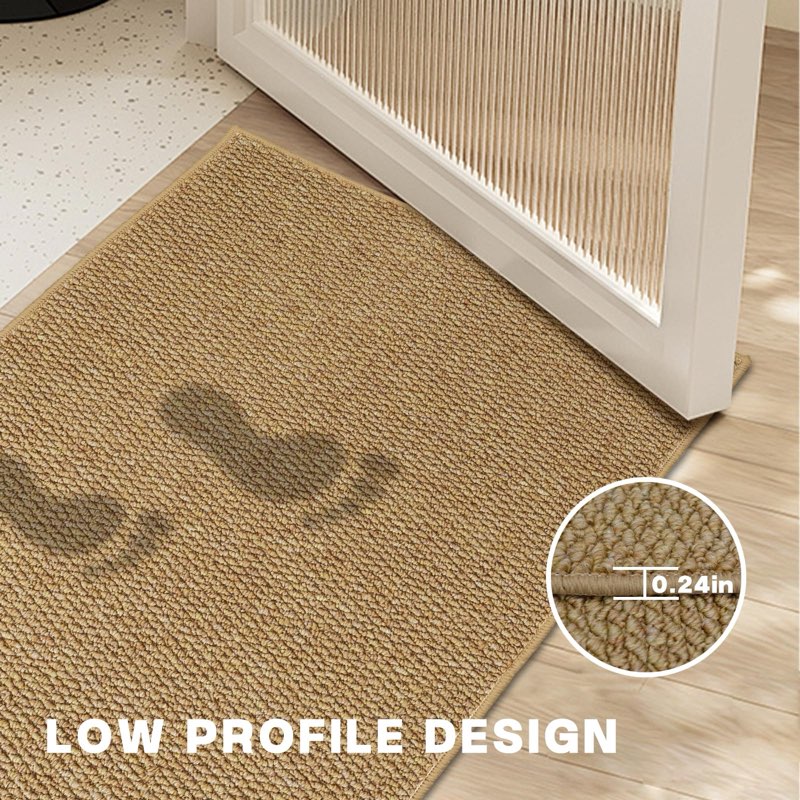 Yancorp 24"x60" Ultra Thin Bathroom Rugs Low Profile Bath Rug Fit Under Door Non Slip Large Door Mat