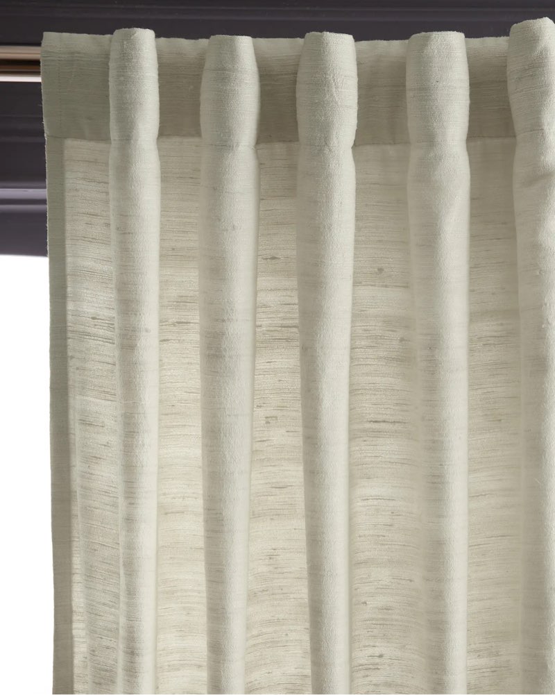 raw silk curtain - single panel ivory size: 48x84 quinse 