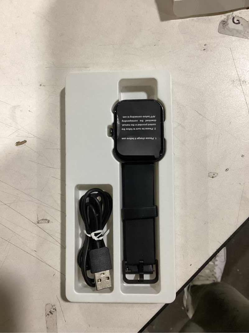 Condition photo showing Good Condition for 2026 smart watch for men women (answer/make call), 1.96" hd fitness tracker running watch,ip68 waterproof,pedometer, sleep/step/activity/heart rate monitor,110+ sport mode smartwatch for android phone jet black