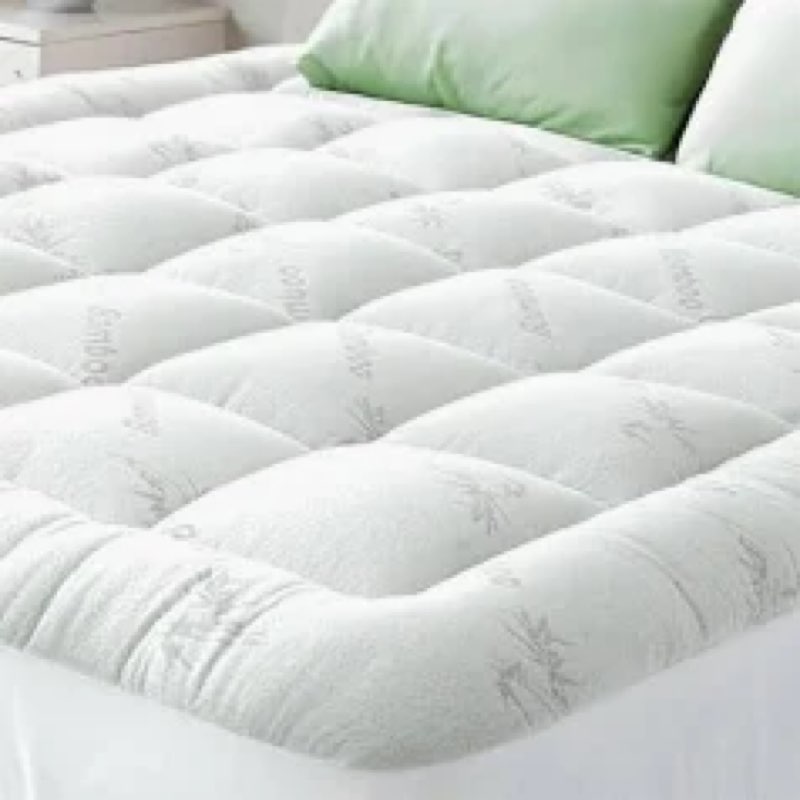 Ultra Soft Full Size Mattress Topper - Viscose Made from Bamboo Pillow Top Mattress Pad for Back Pai
