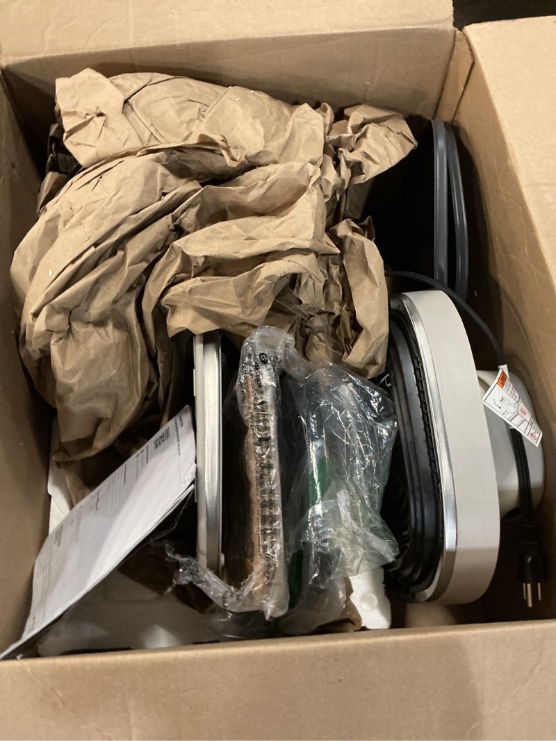 Condition photo showing As Is for ninja crispi pro 6-in-1 glass air fryer | 450°f, nontoxic, 6qt & 2.5qt containers & lids | microwave, freezer, dishwasher safe | max crisp, air fry, bake, roast, recrisp, dehydrate |cyberspace as101cy
