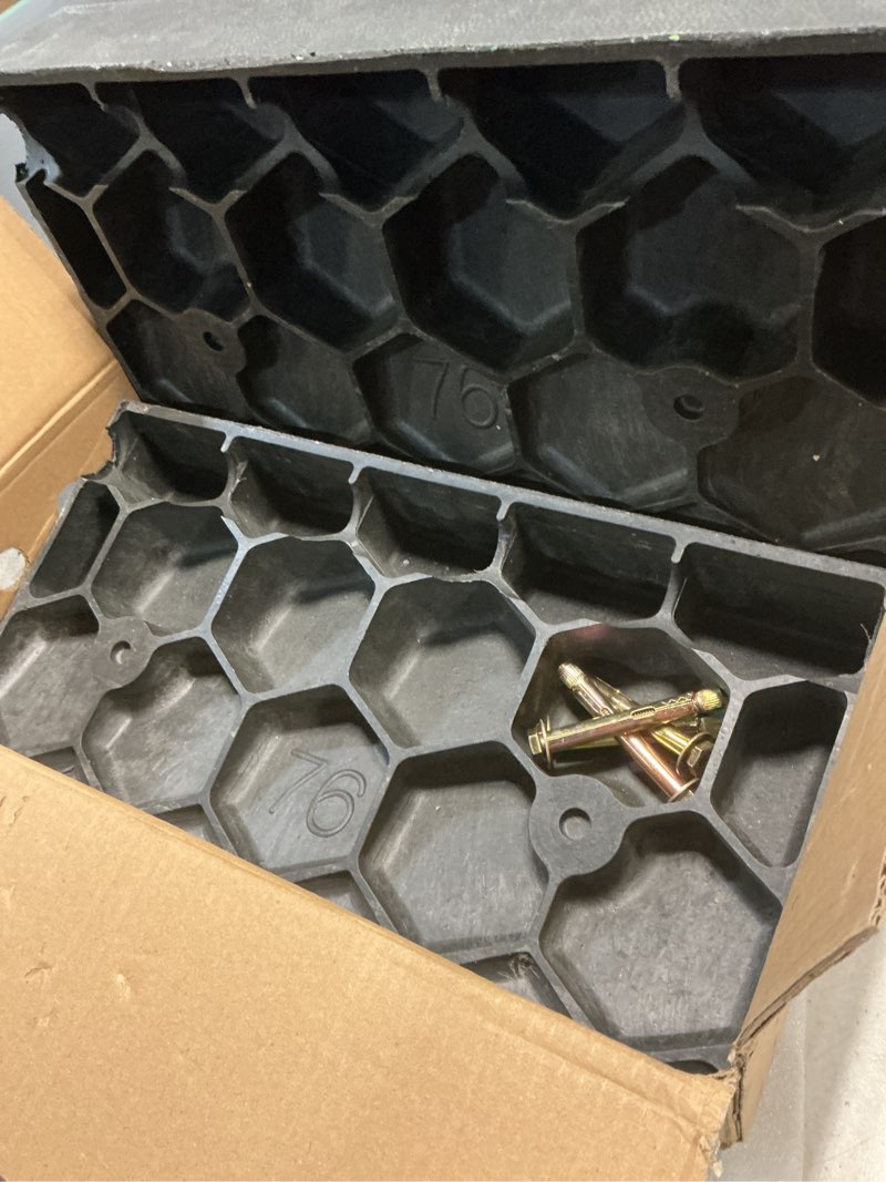 Condition photo showing Good Condition for curb ramp 3 inch rise curb ramps for sidewalks rubber 2 pcs driveway ramps for low cars curb ramps for driveway,shed,wheelchair 7000lbs powersport loading 3.1"inch