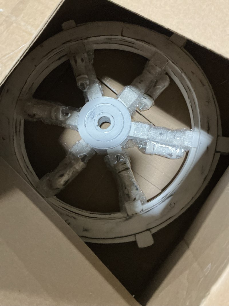 Condition photo showing Good Condition for Nautical Handcrafted Wooden Ship Wheel - Home Wall Decor - Nagina International (24 Inches, Antique White) Antique White 24"L x 24"W