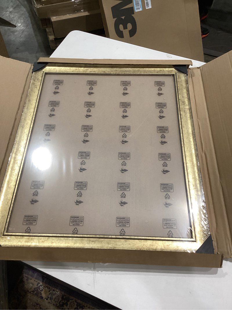 Condition photo showing Good Condition for wood 13x19 frame gold, ornate natural 19x13in poster picture frame, modern golden 13 x 19inch gallery wall photo frame with hd plexiglass, horizontal vertical wall mounting display 1pcs gold 13x19