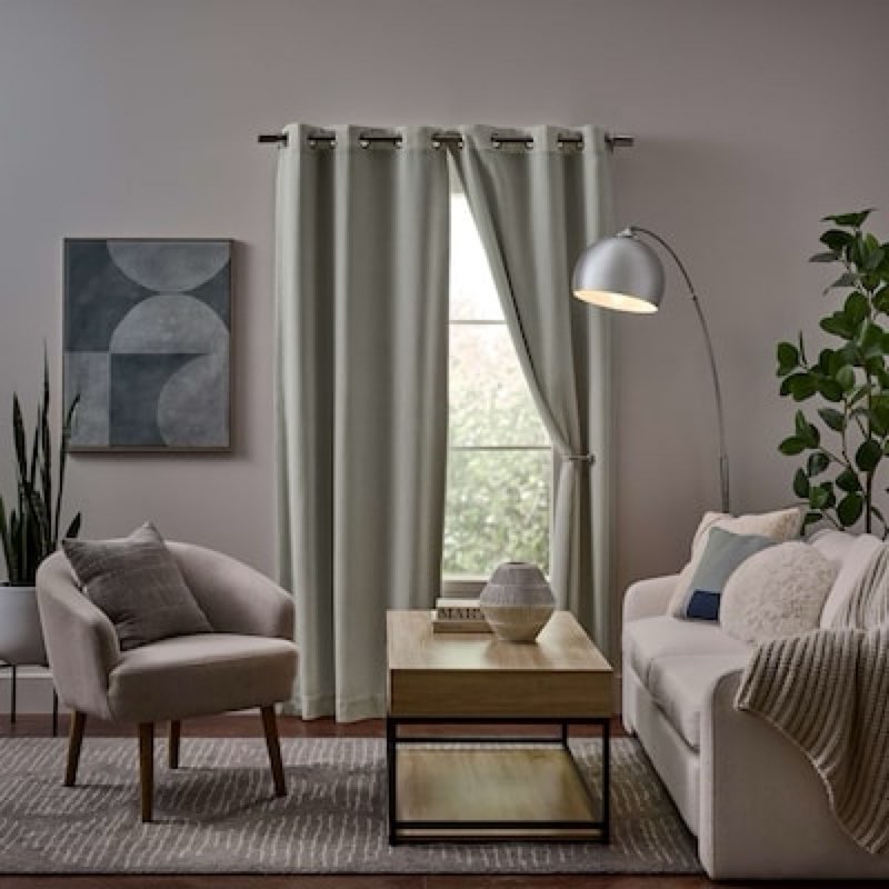 origin 21 84-in ivory blackout interlined grommet curtain panel pair