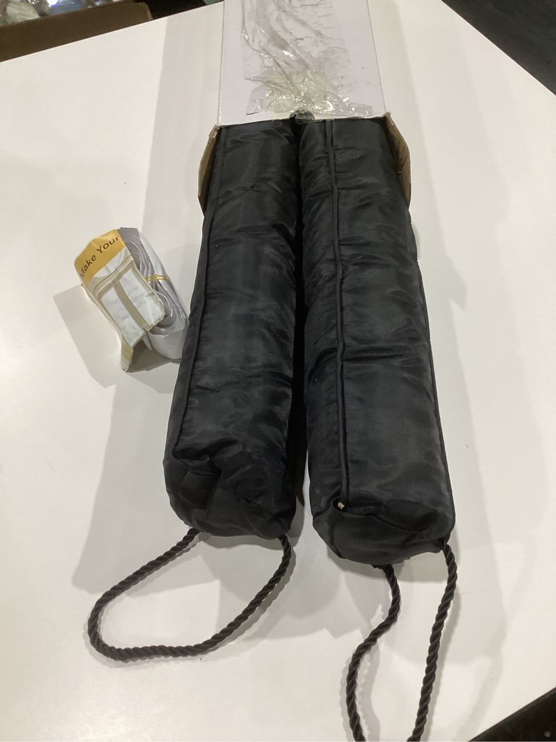 Condition photo showing As Is for Sunolga Waterproof Door Draft Stopper Blocks Hot and Cold Air with Removable Washable Cover for Bottom of Door, All-Season Seal for Wind, Door Sweep for Gaps Up to 3", Home Essentials, 36", Black Black 36 Inches