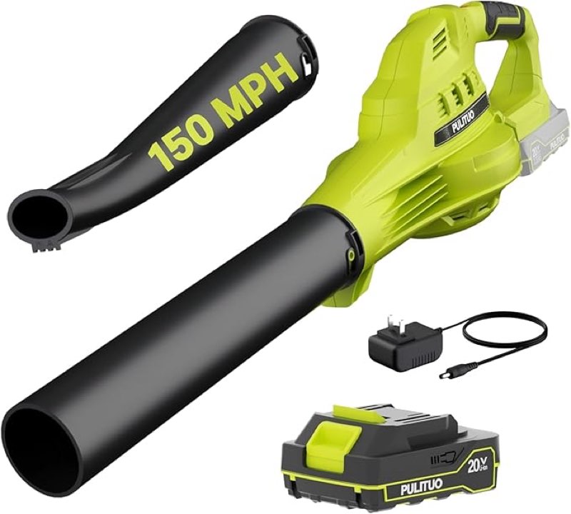 pulituo 20v cordless leaf blower with battery and charger dc-bl 2009 new
