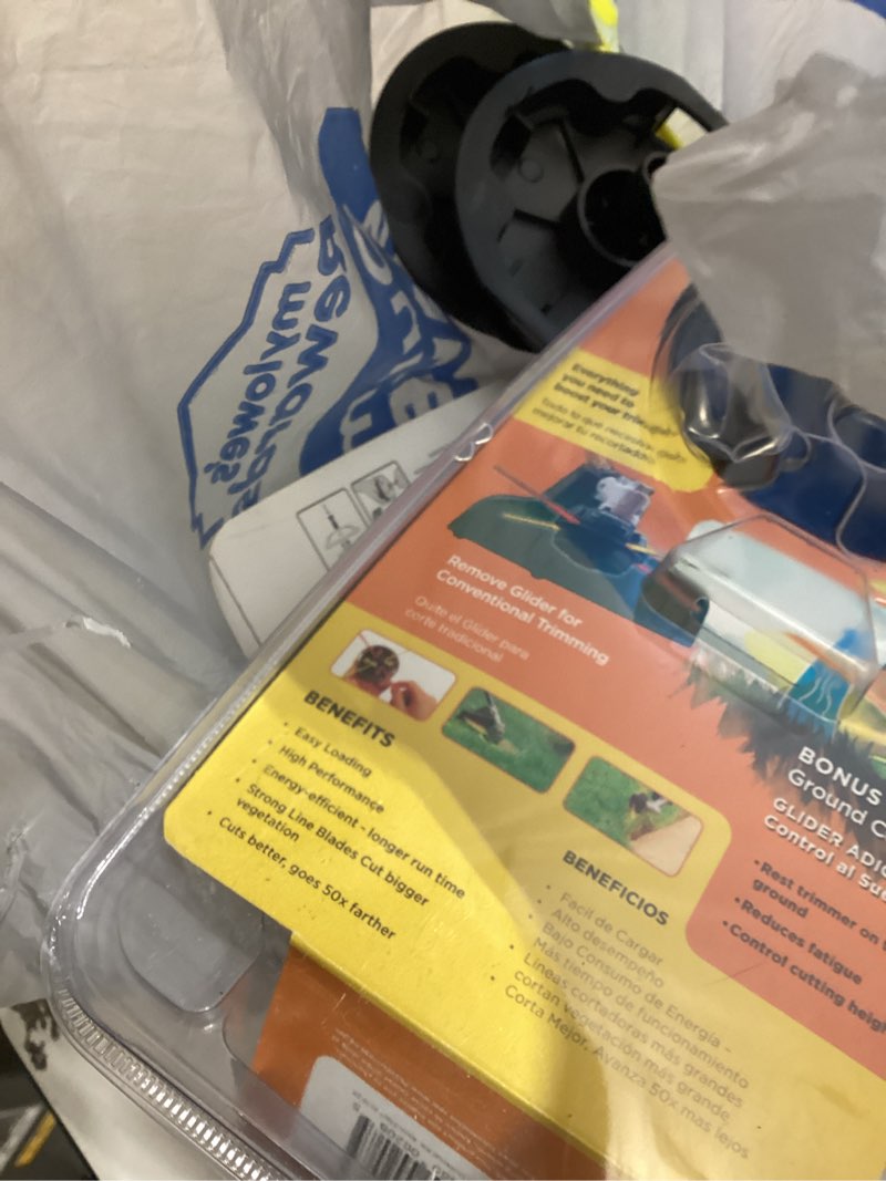 Condition photo showing As Is for aero-flex® universal trimmer upgrade with ground control glider head replacement for most gas and select battery trimmers + aero-flex line blades