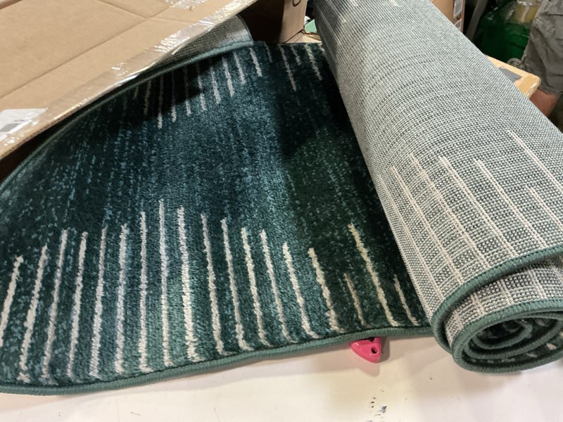 Condition photo showing Good Condition for rugshop bohemian stripe stain resistant high traffic living room kitchen bedroom dining home office area rug 5' x 7' teal
