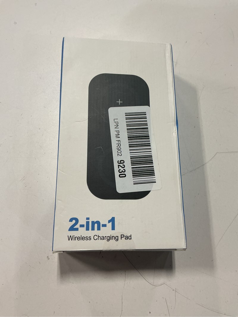 Condition photo showing New/Like New for Wireless Charger, 10W Max Dual Charging Pad for iPhone 17/16/15/14/13/12/11/XR/X/8, Airpods 4/3/2/Pro, Samsung Galaxy S25/S24/S23/S22/S21, QC 24W Adapter, Charging Adapter 2 in 1 Black