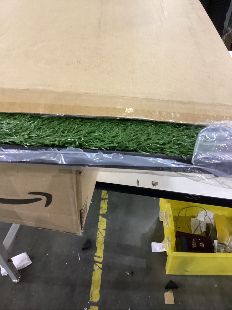Condition photo showing As Is for Dog Grass Pad with Tray - 35.5x23.5in Reusable Pee Pads for Dogs - 4-Layer Indoor/Outdoor Artificial Grass Pee Pad - Dog Housebreaking Supplies for Puppy Training by PETMAKER XL 4-Layer System