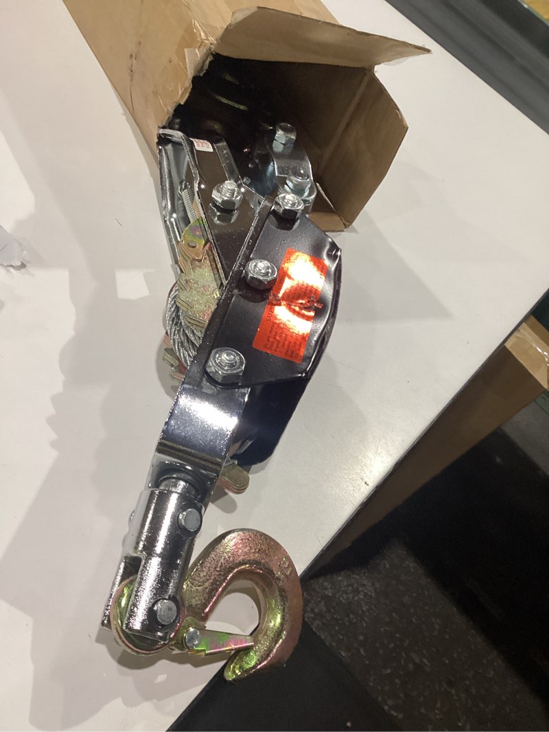 Condition photo showing New/Like New for neiko 02256a come along winch, 5-ton (10,000 lbs) pulling capacity, 10ft, 3 hook, heavy duty power cable come along tool with dual gears, hand winch cable, automotive hoist winch puller, recovery gear come along winch 5 ton