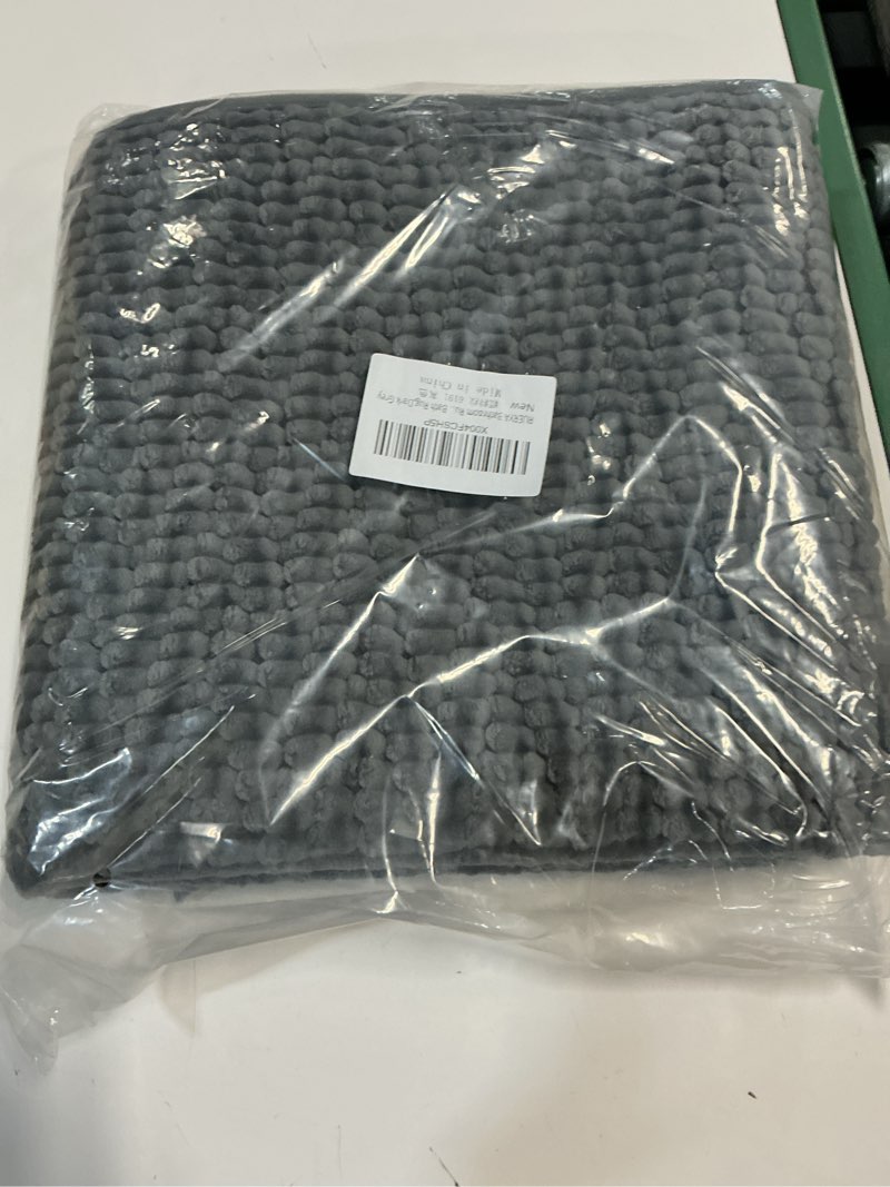 Condition photo showing New/Like New for Bathroom Rugs Non Slip Washable, Rubber Bath Mats for Bathroom,Quick Dry,Super Absorbent Ultra Thin Bath Mat Low Pile Bath Floor Mat Fit Under Door,Shower,Sink, Dark Grey, 24"x36" 2' x 3' (Rectangular) Dark Grey