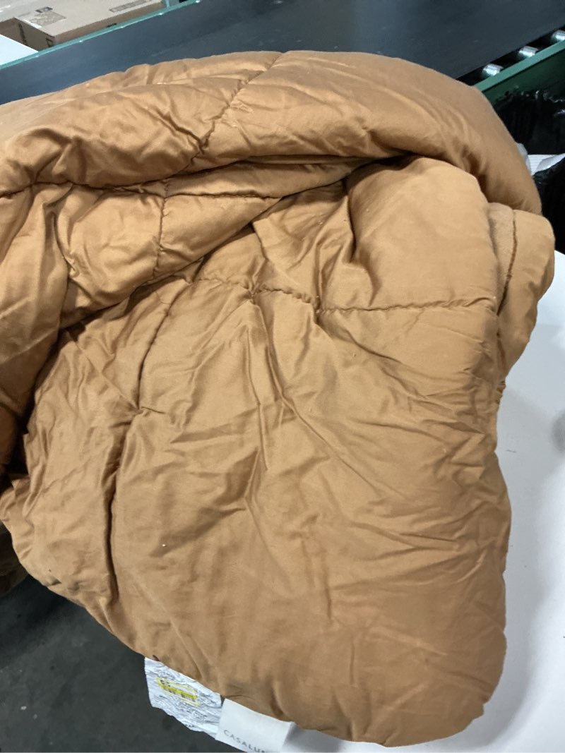 Condition photo showing As Is for king/california king rayon from bamboo comforter set light adobe clay - casaluna similar