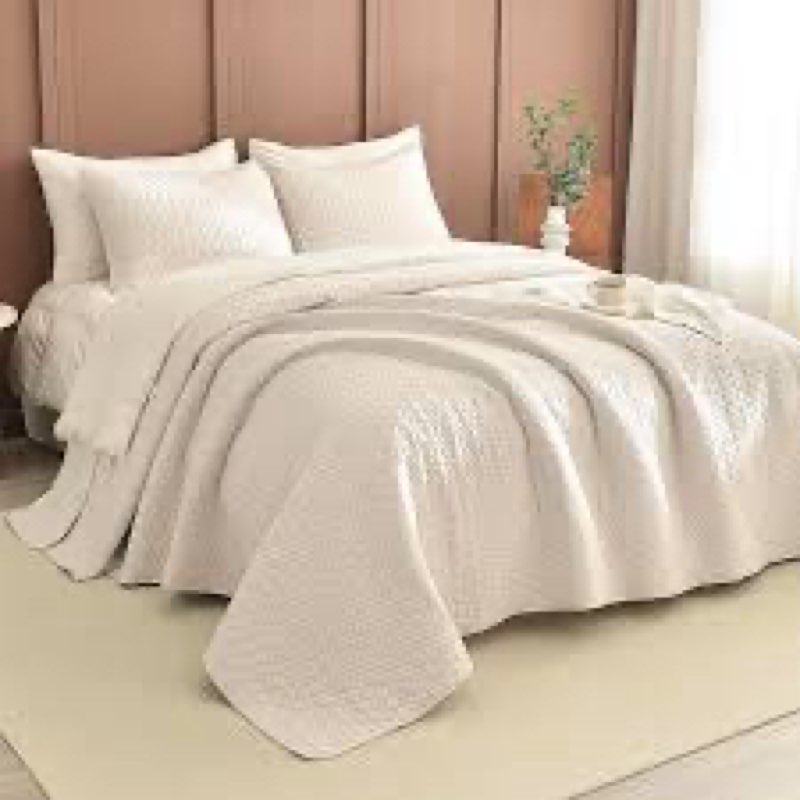 ( similar) Masaca Oversized King Bedspread 120x120,Wheat Ruffled Crinkled Oversized California King Quilt Farmh