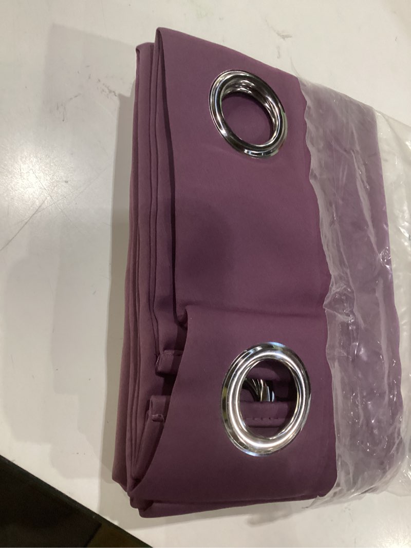 Condition photo showing Good Condition for nicetown bedroom curtains blackout drapery panels, 2 panels, 42 x 54 inch, plum, three pass microfiber thermal insulated solid ring top blackout window curtains/drapes plum 42"w x 54"l (pack of 2)