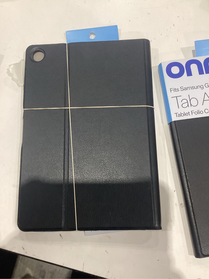 Condition photo showing As Is for open box onn tablet folio case for samsung galaxy tab a11+ 11" / galaxy tab a9+ 11" - black
