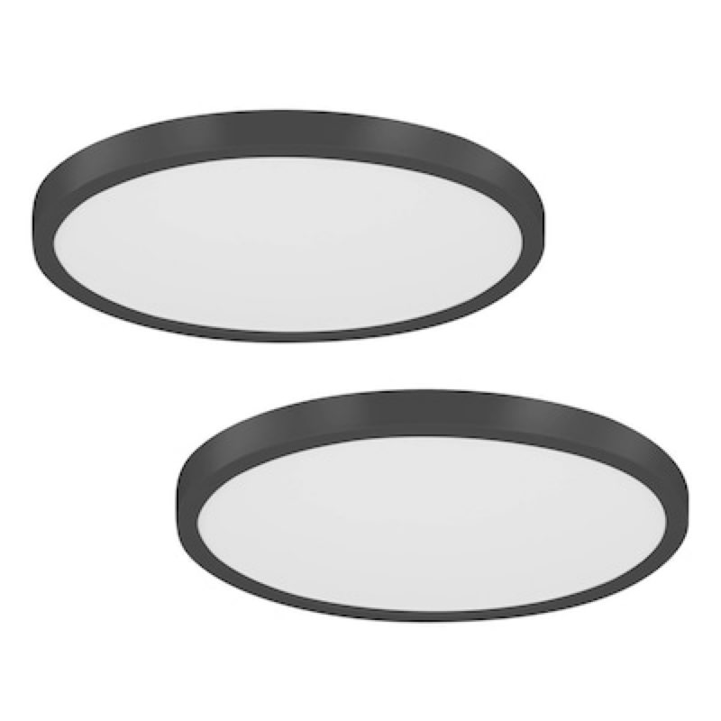  project source edge light 15-in black outdoor 1 -light led tunable white flush mount light with