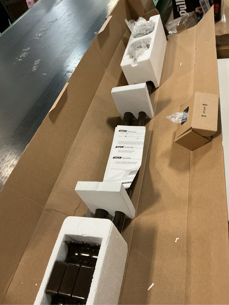 Condition photo showing Good Condition for KAMANINA 1 Inch Double Curtain Rods for Windows 36 to 72 Inches (3-6 Feet)?Bronze Heavy Duty Double Curtain Rod, Telescoping Drapery Rod with Netted Texture Finials Antique Bronze 36-72"