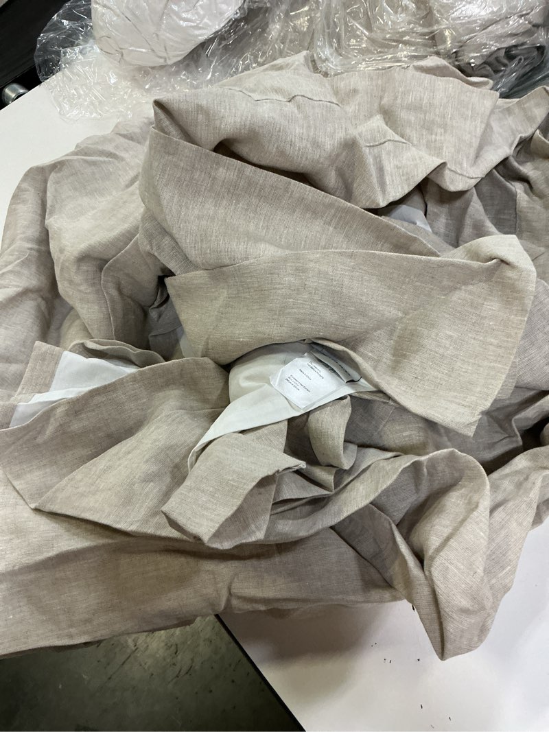 Condition photo showing As Is for european linen curtain, 96x120, flax