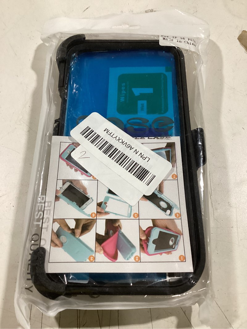 Condition photo showing New/Like New for for iPhone 16 Plus Case with Belt Clip Holster,2X Screen Protectors,Heavy Duty Shockproof Drop Protection Military Grade 3 Layers Full Covered Rugged Durable Phone Cover with Kickstand 6.7“ (Black) for iPhone 16 Plus Black w Clip