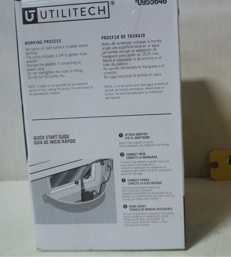 Condition photo showing As Is for Utilitech 1/6-HP 115-Volt Thermoplastic Submersible Utility Pump 25 GPM