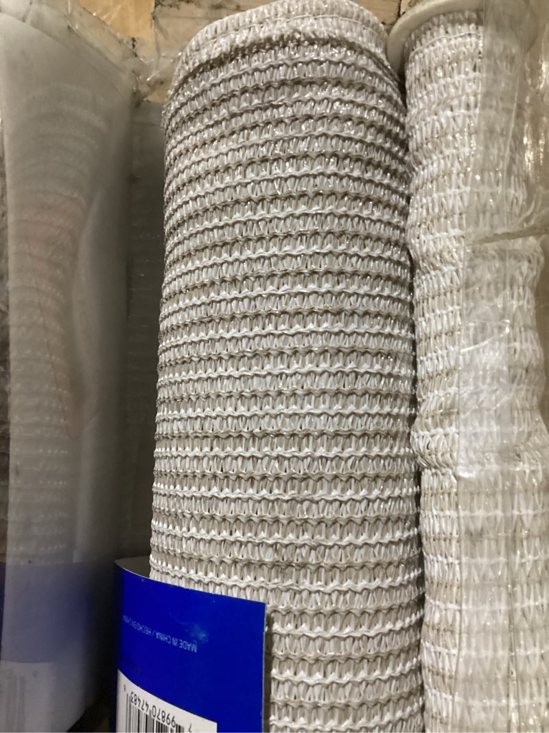 Condition photo showing Good Condition for coolaroo outdoor roller shade with wand - 95% uv block breathable light filtering shade for patio or porch, fade-resistant, mold-resistant easy-clean fabric, 8ft x 8ft, pebble 8' x 8' pebble