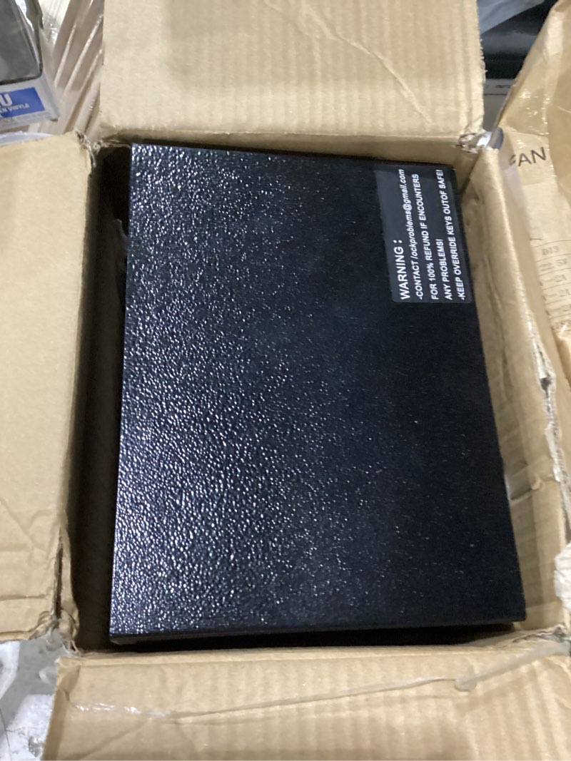 Condition photo showing Good Condition for safe box for home safe (0.23 cubic feet) with fireproof bag, personal money safe for cash saving, mini safe box with key, digital safety box with light, money lock box 0.23 cubic feet black