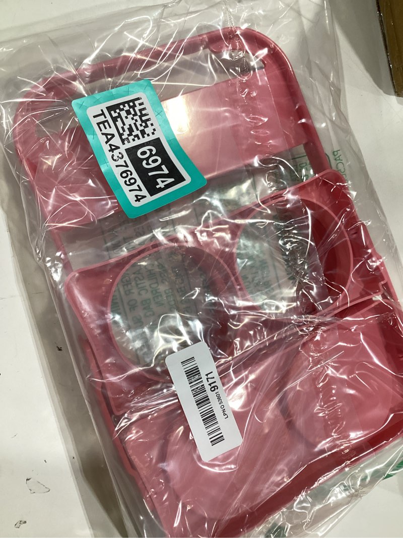 Condition photo showing New/Like New for musbus reusable drink carrier with handle for delivery drivers, portable cup/coffee holder accessories for delivery, foldable drinks caddy with tray, car durable plastic festive bottle, vacation pink 4 cup