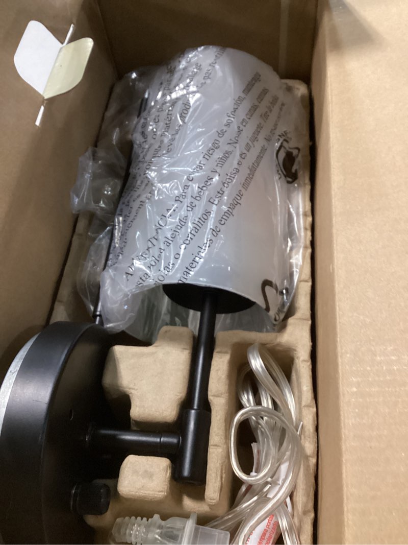 Condition photo showing As Is for allen + roth Odessa 4.75-in W 1 -Light Matte Black Transitional Wall Sconce