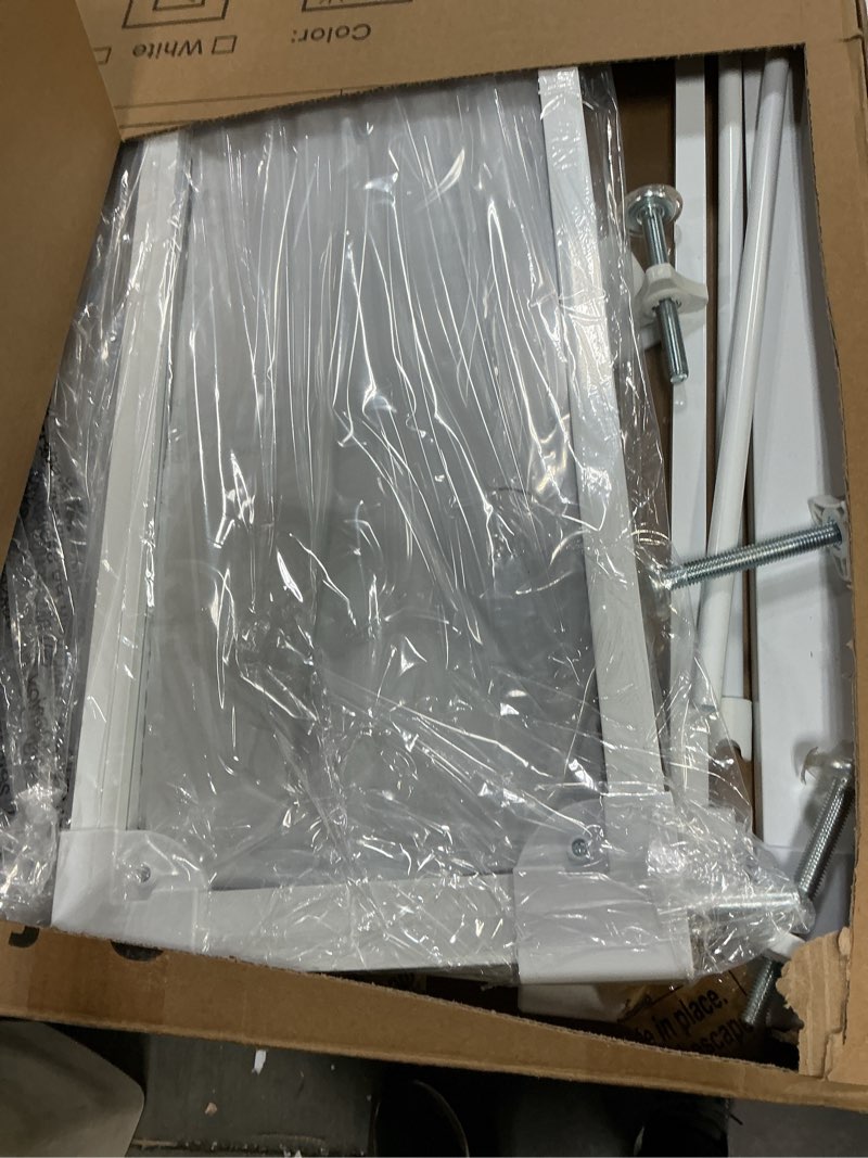 Condition photo showing As Is for WAOWAO Clear Baby Gate for Stairs Modern Design Acrylic Auto Close Pet Gate, 29.52-47.24" Wide Safety Baby Gate for Doorways,White Clear Dog Gates Indoor, Hallways,Kitchen White 29.52-47.24"